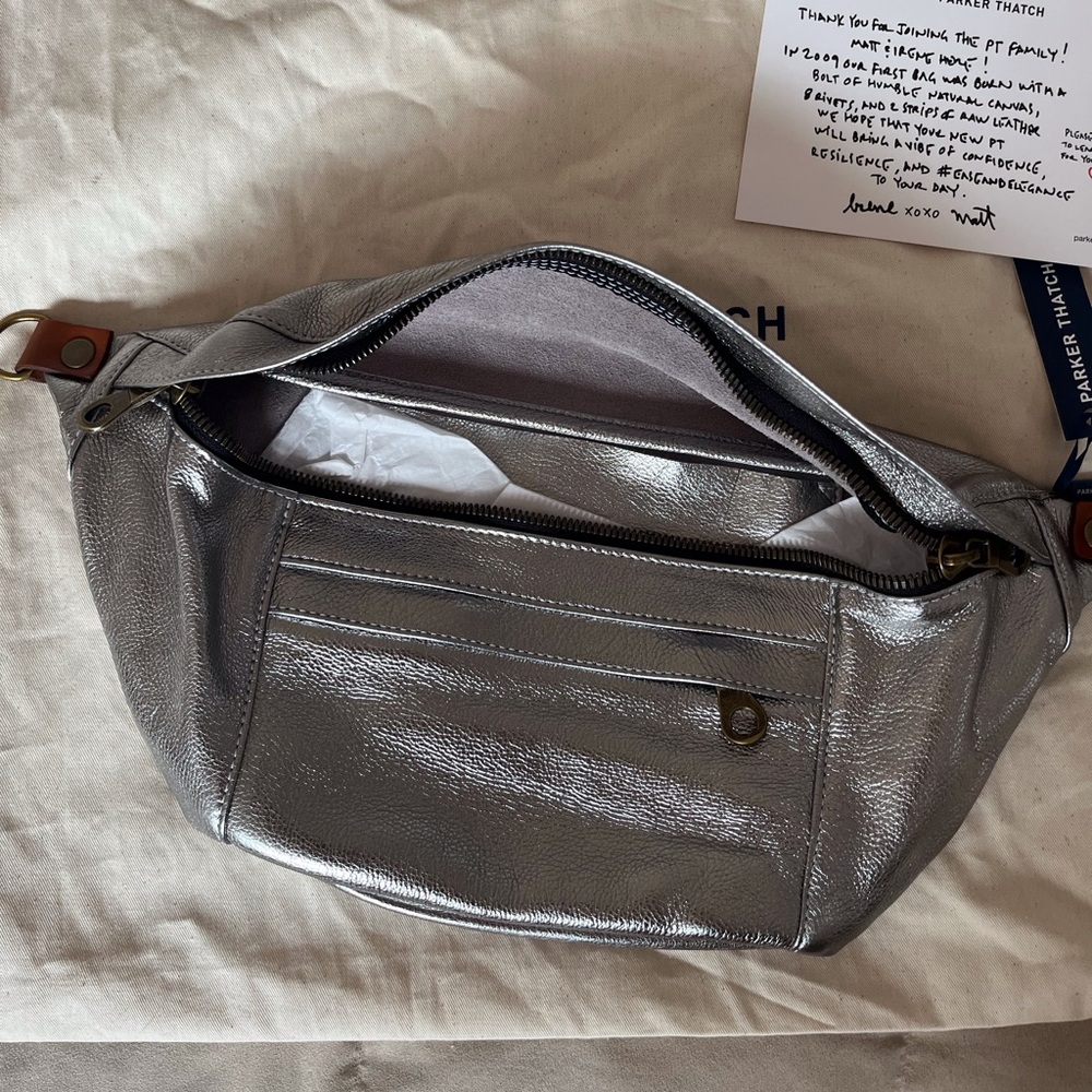 Parker Thatch Silver “Stardust” Cross Your Heart Sling Belt Bag